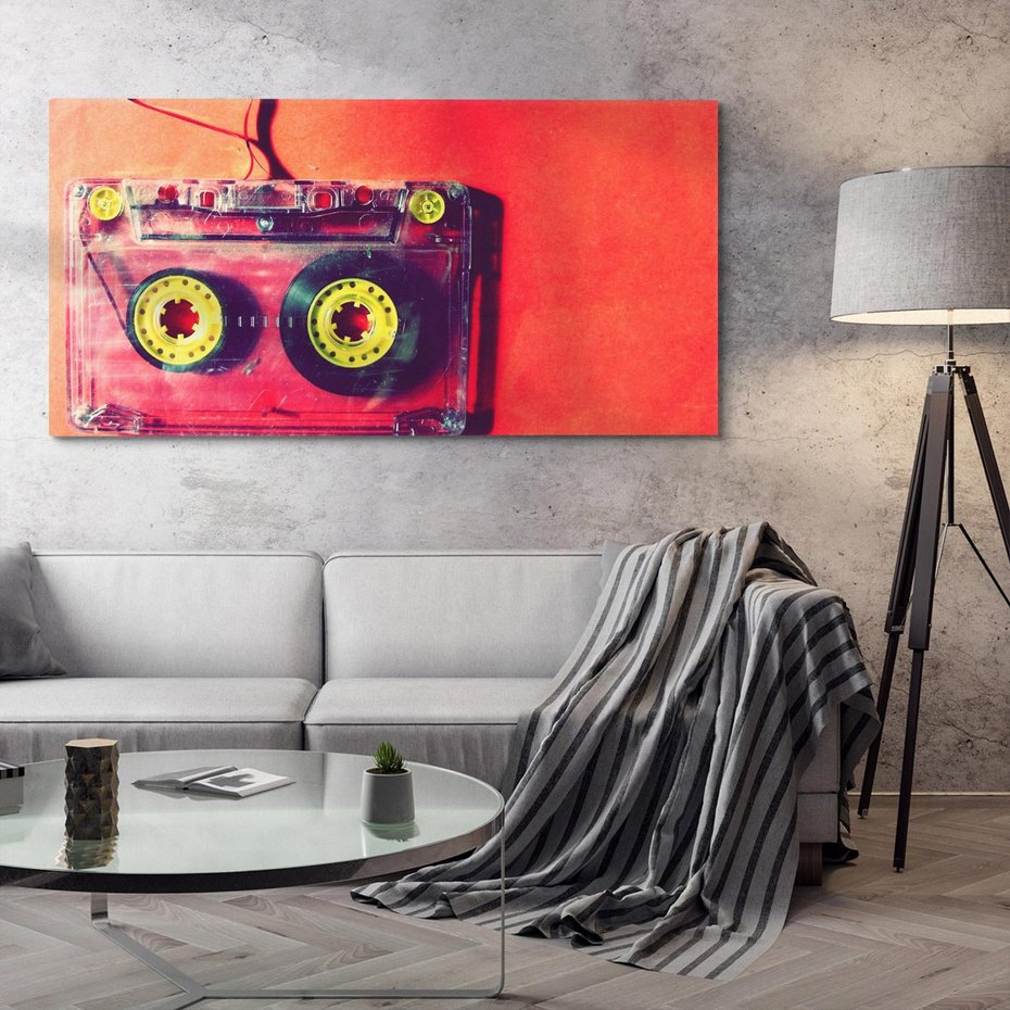 Obraz na płótnie 120x60 - Kaseta - Muzyka Retro - kaseta, muzyka
