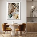 Plakat w ramie 50x70 - Przytulna Kompozycja Lifestyle - kompozycja lifestyle, wiklina - rama czarna