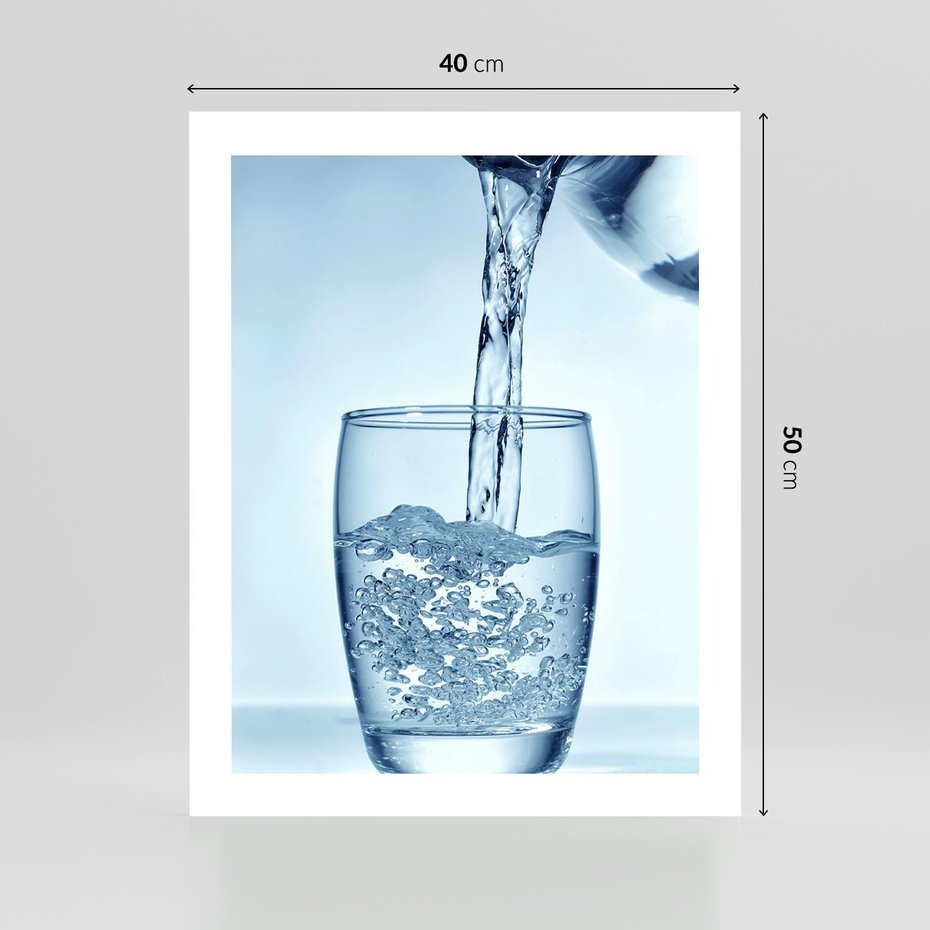 Plakat bez ramy 40x50 - Chłodząca szklanka wody - szklanka, wody