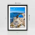 Plakat w ramie 30x40 - Urokliwy widok na Santorini - Santorini, widok - rama czarna