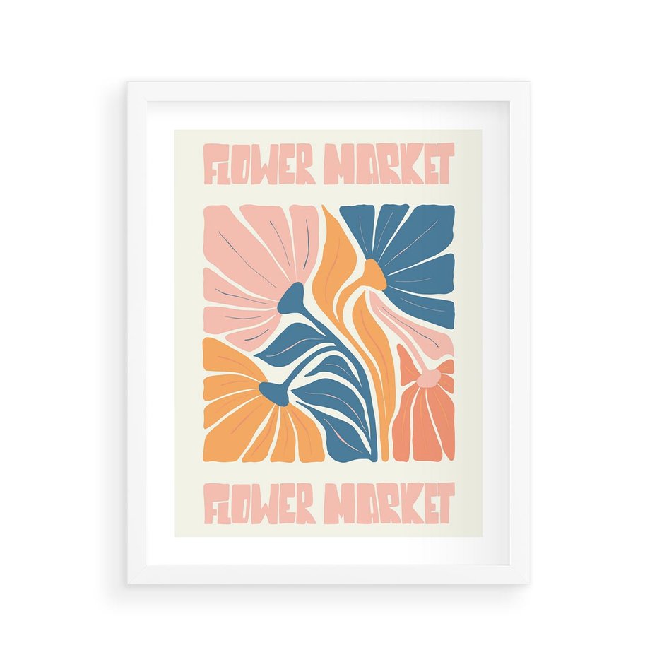 Plakat w ramie 40x50 - Spójny Dysonans - pastelowe kolory, typografia - rama biała