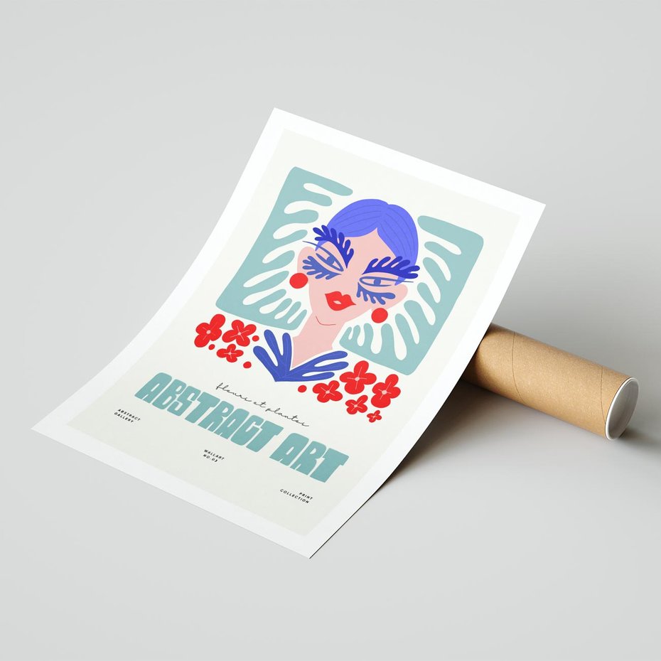 Plakat bez ramy 40x50 - Podróżne Impulsy - abstrakcja, kobieta