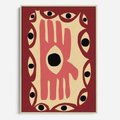 Obraz w ramie 50x70 - Migotliwe Kształty - abstrakcyjny obraz, boho styl - rama drewno