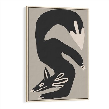 Obraz w ramie 70x100 - Ekspresja Skandynawskiego Światła - skandynawska sztuka, lis - rama drewno