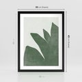 Plakat w ramie 30x40 - Oaza Harmonii - abstrakcyjny kształt, zielony plakat - rama czarna