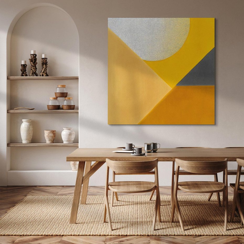 Obraz na płótnie 40x40 - Harmonia migoczących ognisk - intensywne ciepłe kolory, słoneczny żółty