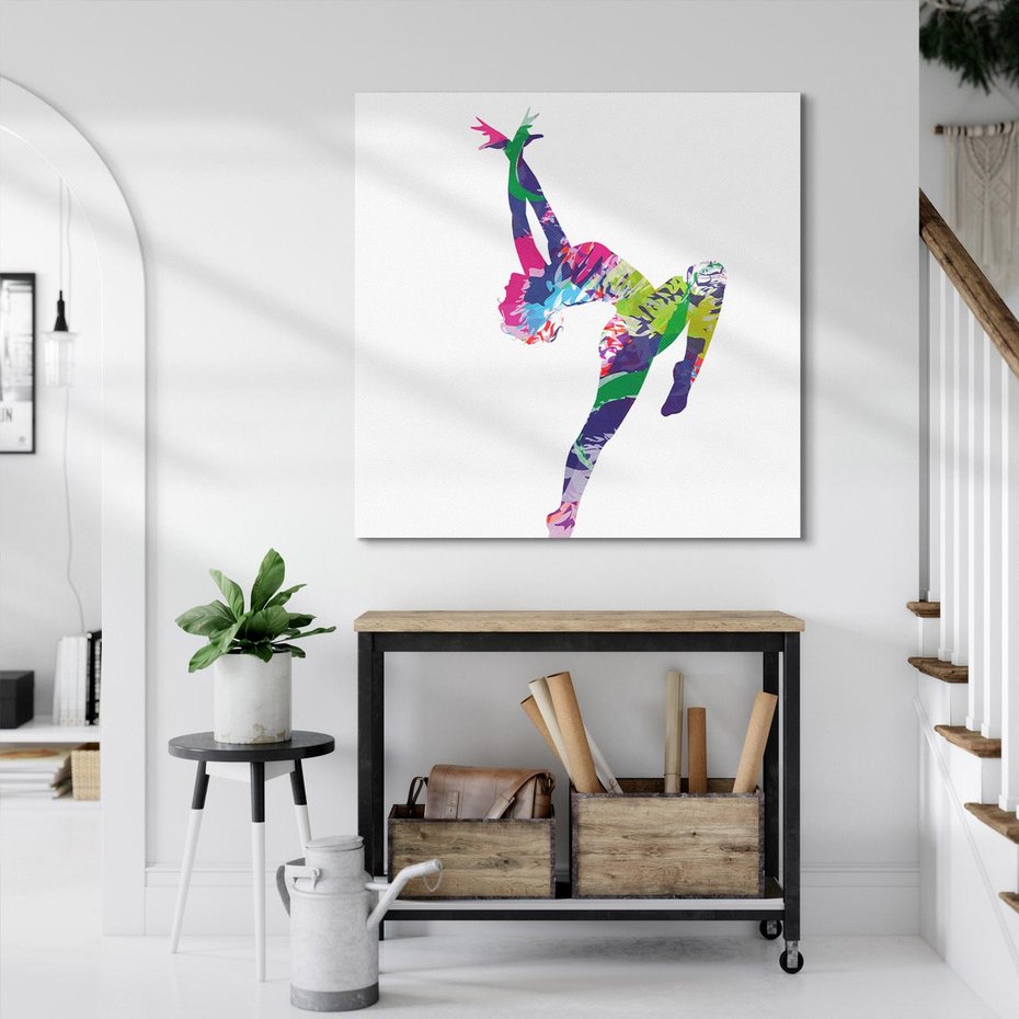 Obraz na płótnie 50x50 - Taniec w akwareli - taniec, akwarela