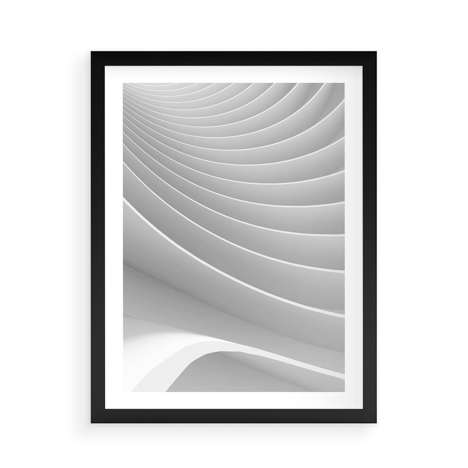 Plakat w ramie 50x70 - Geometryczna Harmonia - geometryczne, kształty - rama czarna