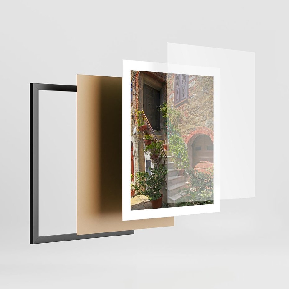 Plakat w ramie 40x50 - Wznies się na wyżyny - schody, perspektywa - rama czarna