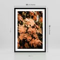 Plakat w ramie 50x70 - Ciepło Jesieni - jesienne pomarańczowe liśćie, jesień - rama czarna