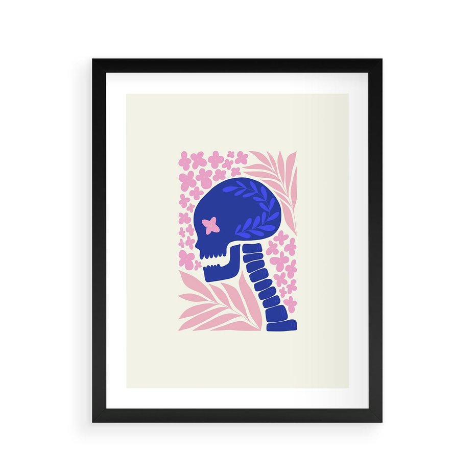 Plakat w ramie 40x50 - Żart z Czaszką - abstrakcja, sztuka nowoczesna - rama czarna