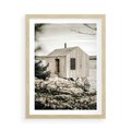 Plakat w ramie 50x70 - Nostalgiczna Oaza - rustykalny domek, domek nad jeziorem - rama drewno