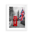 Plakat w ramie 40x50 - Londyńska Budka przy Big Benie - Londyn, budka - rama biała