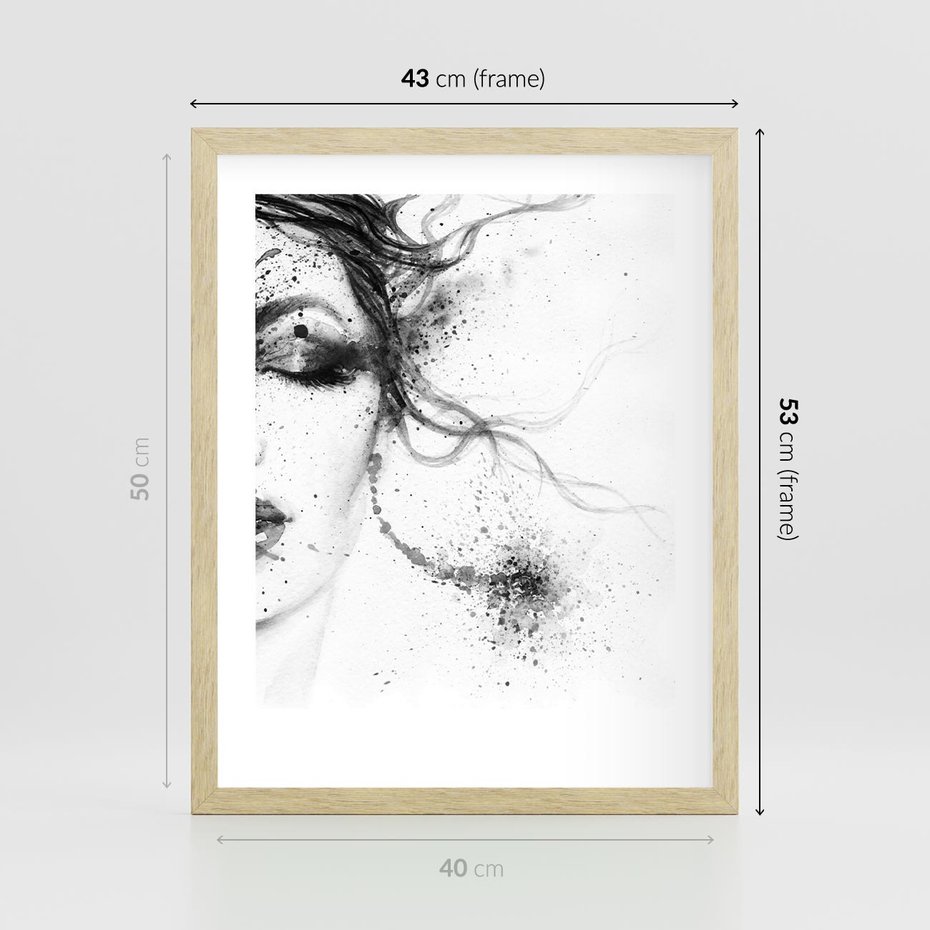 Plakat w ramie 40x50 - Eksplozja Kolorów - akwarela, abstrakcja - rama drewno