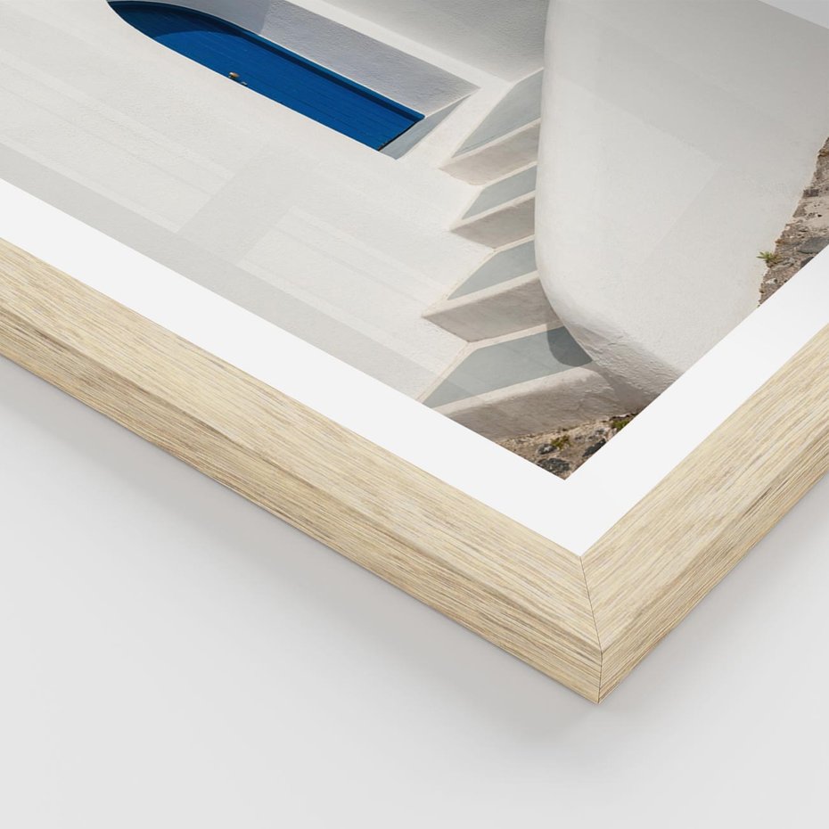 Plakat w ramie 30x40 - Powitanie Wyspy - Santorini, drzwi - rama drewno