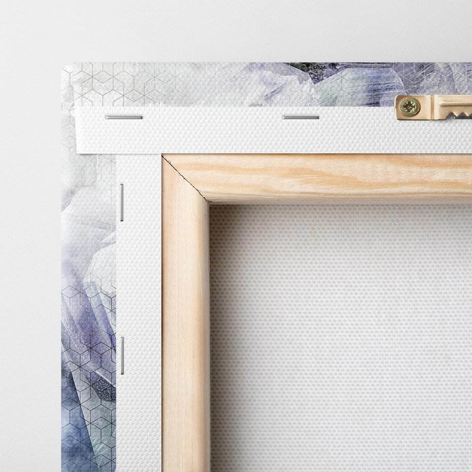 Obraz na płótnie 70x100 - Melodia mgieł i marzeń - abstrakcja w kolorze granatu, przypominająca górę lodową