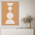 Obraz w ramie 50x70 - Podróżne Echa - mid century styl, nowoczesna grafika - rama drewno