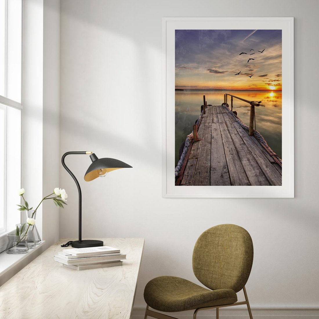 Plakat bez ramy 50x70 - Zachód Słońca na Pomostcie - zachód, słońca