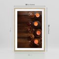 Plakat w ramie 50x70 - Relaksujące spa z pochodniami - spa, świece - rama drewno