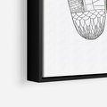 Obraz w ramie 70x100 - Przesunięte Jabłko - minimalistyczny plakat, jabłko - rama czarna