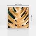 Obraz w ramie 50x50 - Piękno i Styl - złote, liście - rama drewno