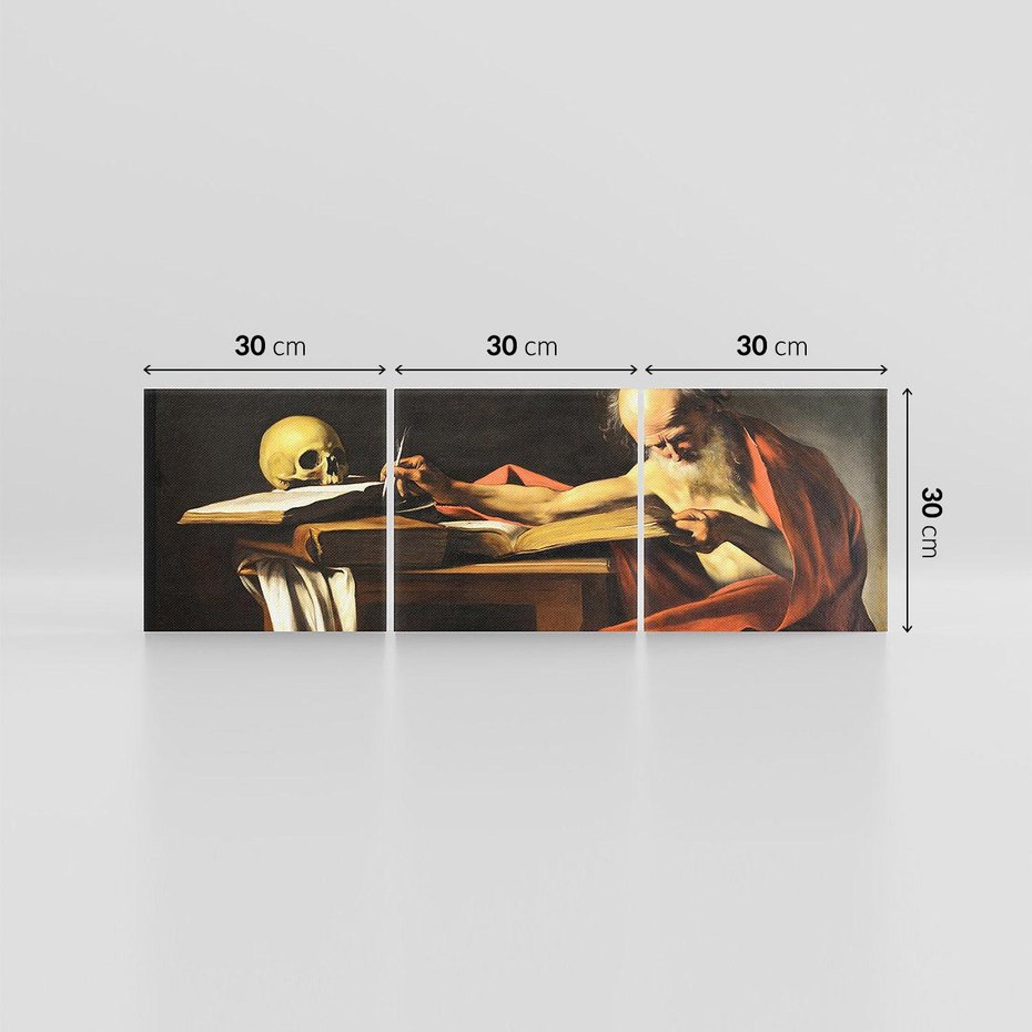 Obraz na płótnie 90x30 - "Św. Hieronim piszący" (1606), Caravaggio - Reprodukcja - reprodukcja, obraz na płótnie