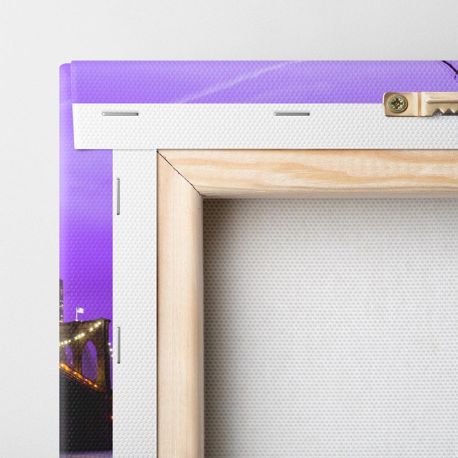 Obraz na płótnie 100x50 - Nocny Spacer po Moście Manhattan - most, Nowy Jork