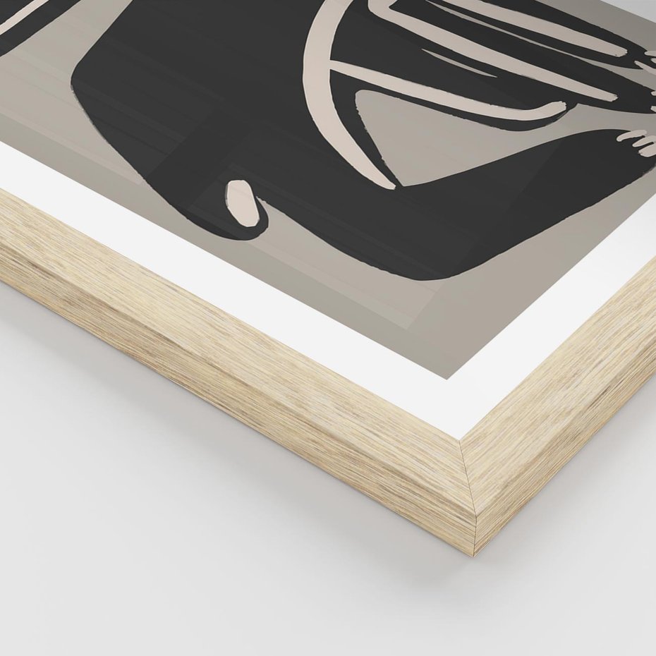 Plakat w ramie 30x40 - Konturujące Struktury - skandynawska sztuka, królik - rama drewno