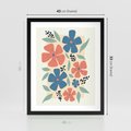 Plakat w ramie 40x50 - Kolorowe Pasmo - kwiaty, nowoczesna abstrakcja - rama czarna