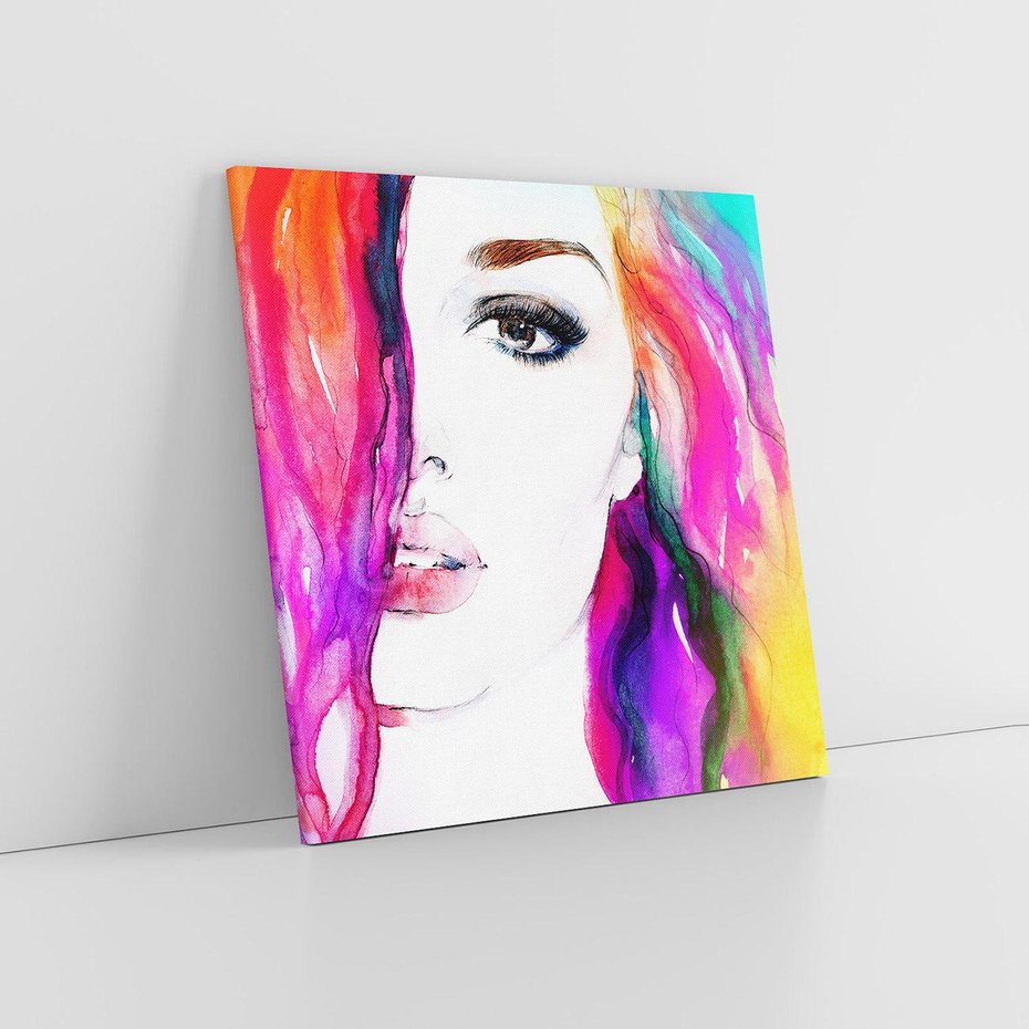 Obraz na płótnie 40x40 - Kobieta Twarz Abstrakcja - kobieta, twarz