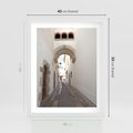 Plakat w ramie 40x50 - Perspektywiczna Magia Uliczki - uliczka, perspektywa - rama biała