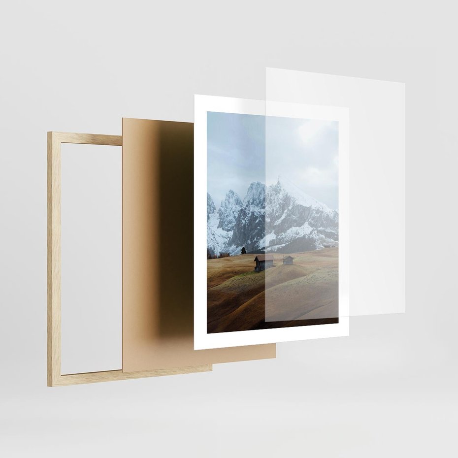 Plakat w ramie 40x50 - Odkryj Ich Urok - góry, skandynawia - rama drewno