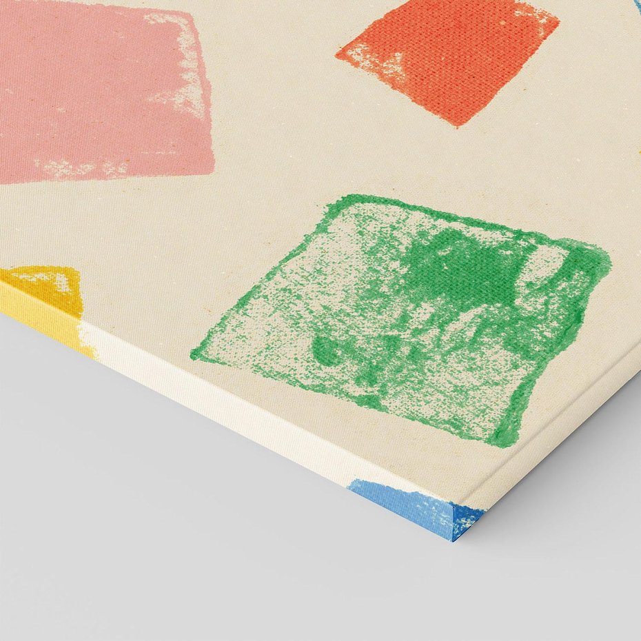 Obraz na płótnie 80x80 - Tęczowe Rytmy - kolorowe tęczowe kwadraty, wesoły kolaż