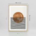Plakat w ramie 50x70 - Okrąg Mocy - boho obraz, geometria - rama drewno