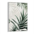 Obraz w ramie 50x70 - Tropikalne Akwarele - tropikalne liście, akwarela - rama biała