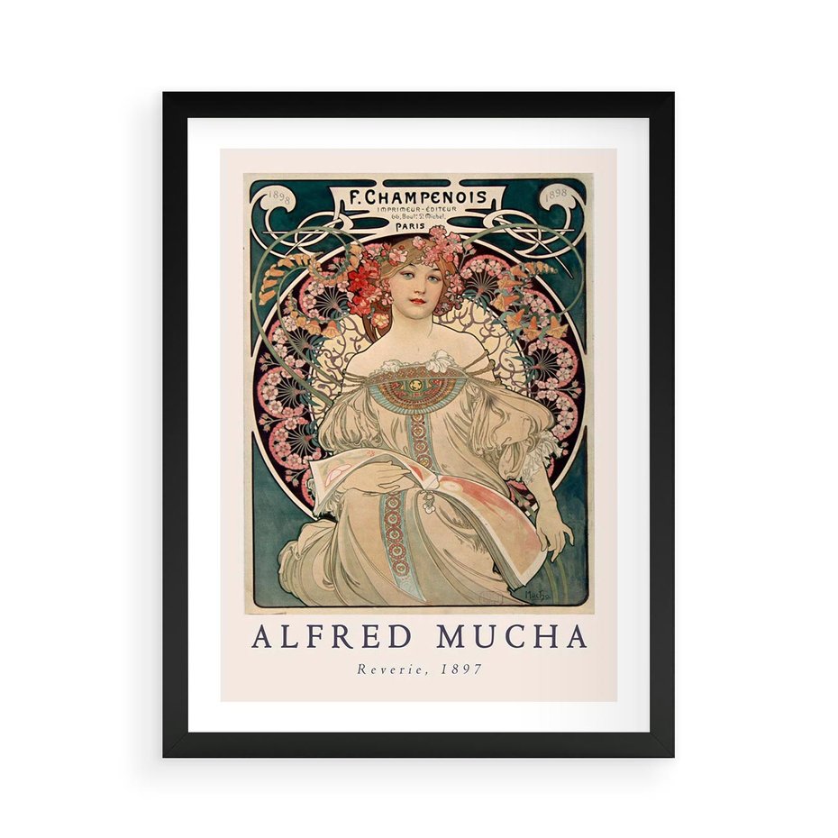 Plakat w ramie 50x70 - Piękno Art Nouveau - plakat, obraz - rama czarna