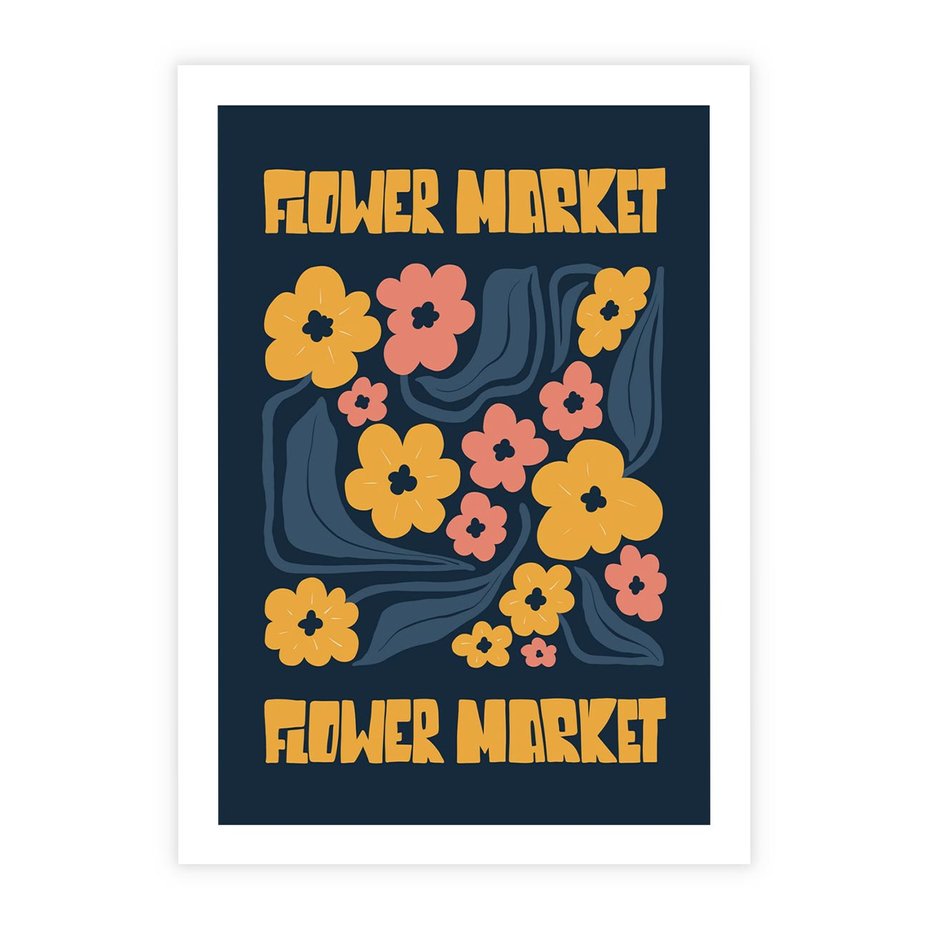 Plakat bez ramy 50x70 - Impulsy Rozkwitu - plakat, granatowe tło