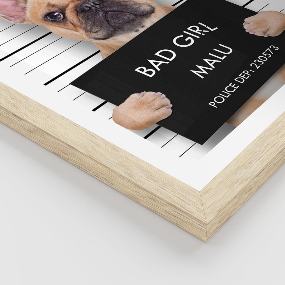 Plakat w ramie 30x40 - przyjaciel na zawsze - pies, piesek - rama drewno