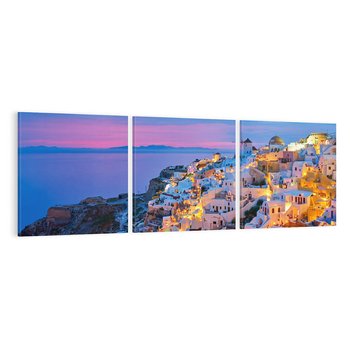 Obraz na płótnie 90x30 - Wyblakłe wspomnienia gwiazd - Santorini, wieczór