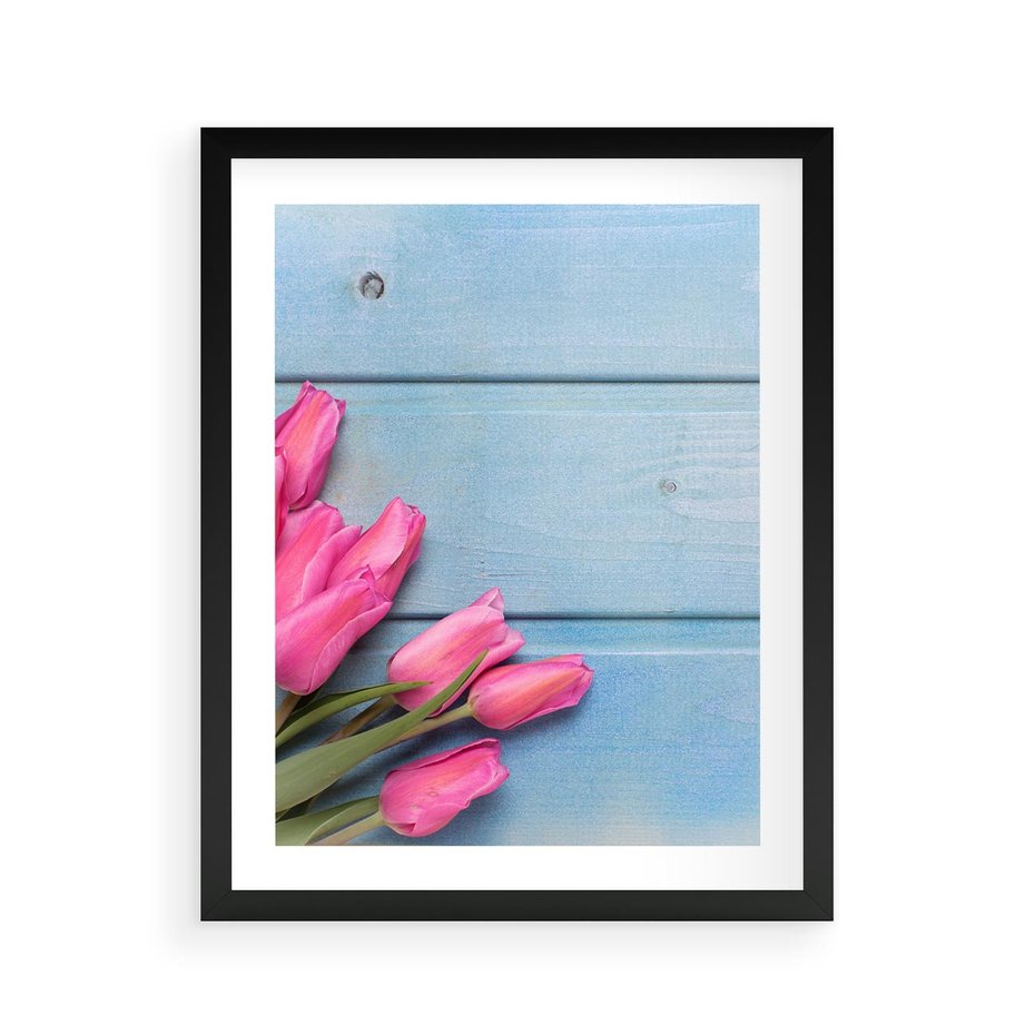 Plakat w ramie 40x50 - Piękno w pełnym rozkwicie - kwiaty, tulipany - rama czarna