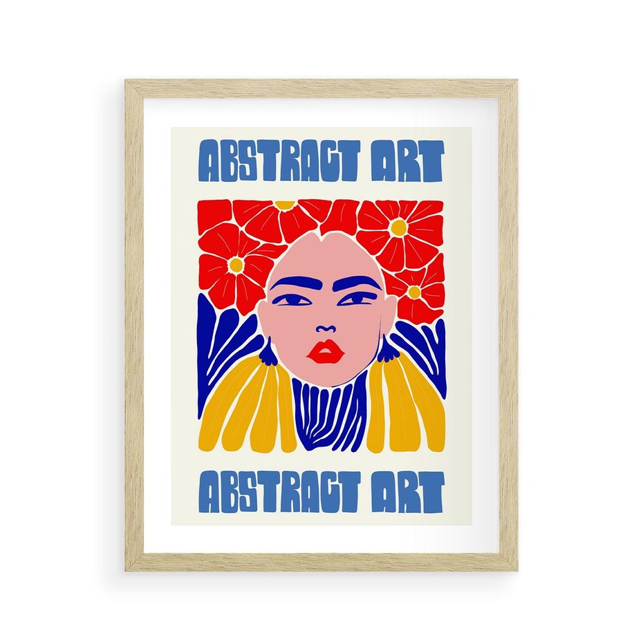 Plakat w ramie 40x50 - Przenikające Refleksje - sztuka abstrakcyjna, nowoczesny plakat - rama drewno