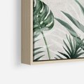 Obraz w ramie 80x80 - Tropikalne Akwarele - tropikalne liście, akwarela - rama drewno