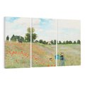 Obraz na płótnie 120x80 - Pole makowe w pobliżu Argenteuil 1873, Claude Monet - Reprodukcja - reprodukcja, obraz na płótnie