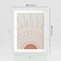 Plakat w ramie 40x50 - Słońce w Stylu Boho - słońce, grafika boho - rama biała