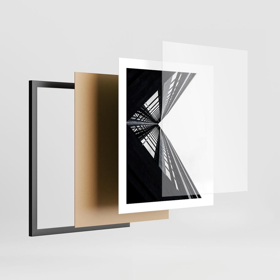 Plakat w ramie 40x50 - Nowoczesność w Linii - architektura, proste linie - rama czarna