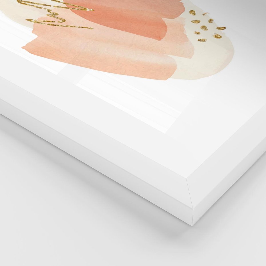 Plakat w ramie 30x40 - Rozbijające Plamy - abstrakcyjne akwarelowe plamy, minimalizm - rama biała