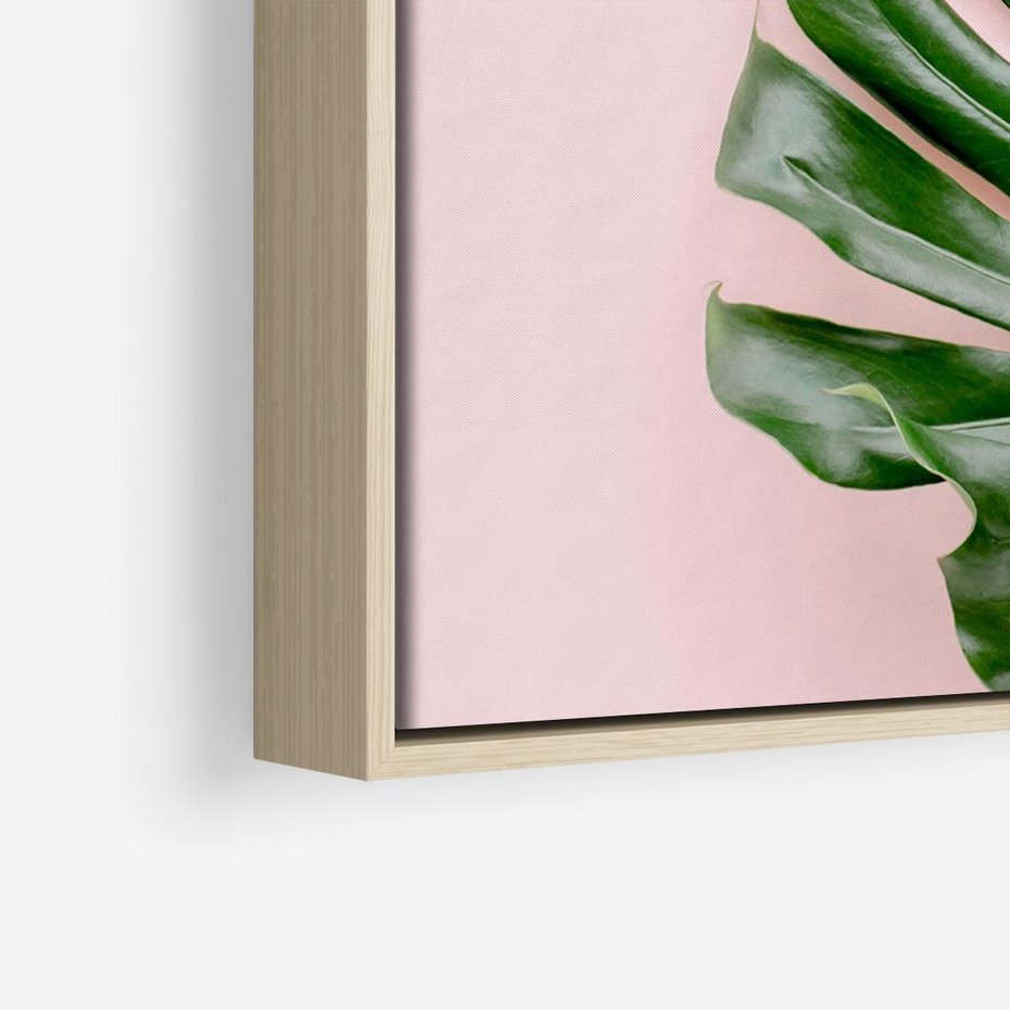 Obraz w ramie 70x50 - Egzotyczna Roślinność - liście, monstera - rama drewno