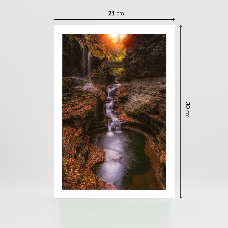 Plakat bez ramy 21x30 - Barwna Harmonia - strumień, las