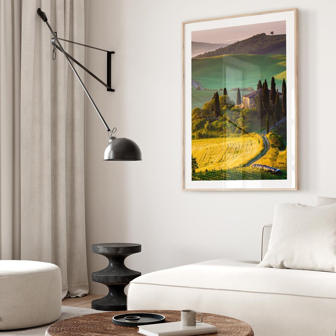 Plakat w ramie 30x40 - Pejzaż w perspektywie - pejzaż, perspektywa - rama drewno