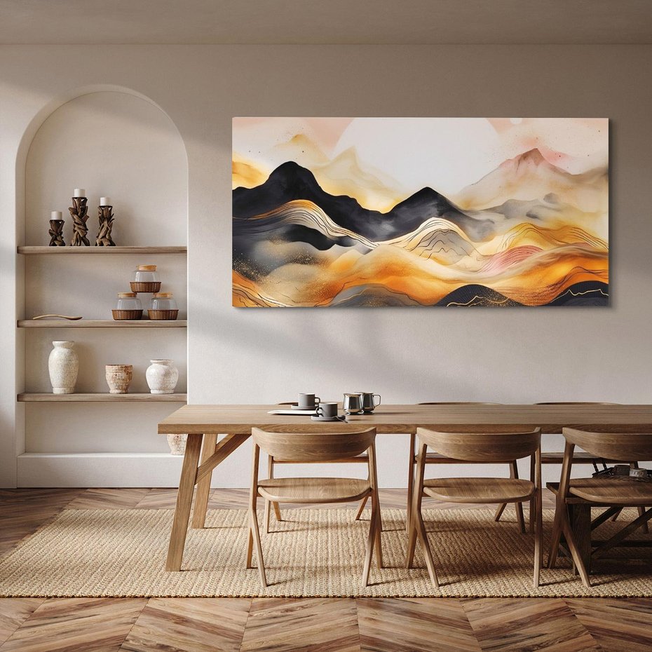 Obraz na płótnie 120x60 - Grafika Zachodu - nowoczesna grafika, odcienie pastelowe